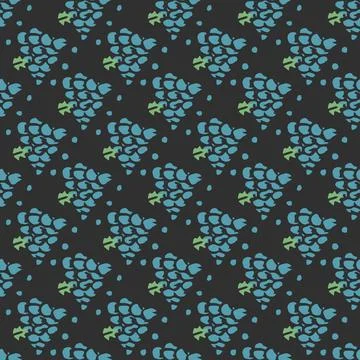 Seamless grape pattern. Doodle vector with grape icons. Vintage grape pattern Illustrazione stock