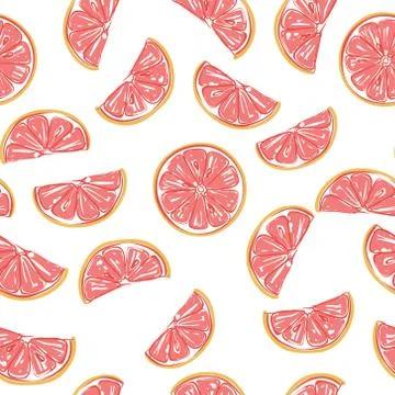 Seamless grapefruit pattern Stock Illustration