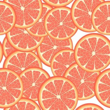 Seamless grapefruit Seamless template of grapefruit slices, pattern on whi... Foto stock