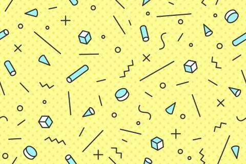 Seamless graphic pattern 80s-90s trendy styles Stock Illustration