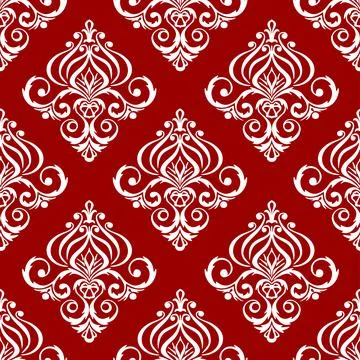 Seamless graphic pattern, floral white ornament tile on black background Stock Illustration