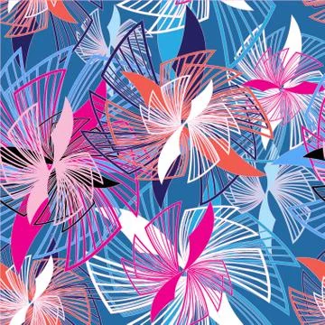 Seamless graphic pattern of flowers Stock Illustration