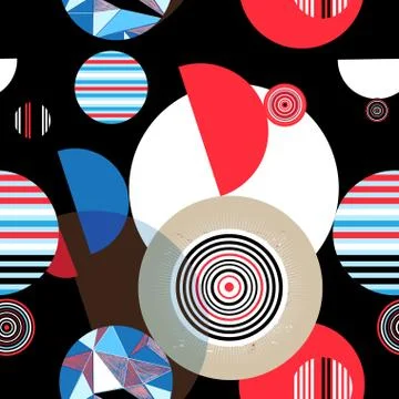 Seamless graphic pattern of geometric circular Stock Illustration