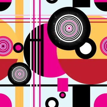 Seamless graphic pattern of geometric circular triangle design elements Stockillustratie