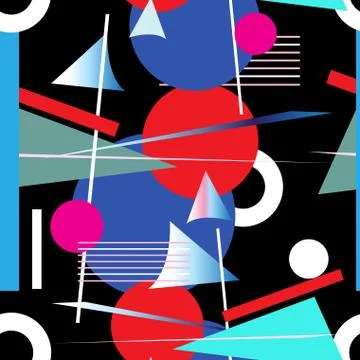 Seamless graphic pattern of geometric circular triangle design elements イラスト素材