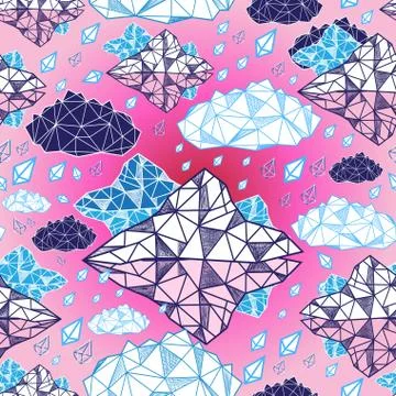 Seamless graphic pattern geometric clouds Ilustración de archivo