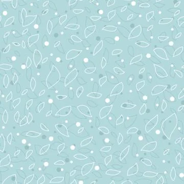 Seamless graphic pattern from leaves and dots 库存插图