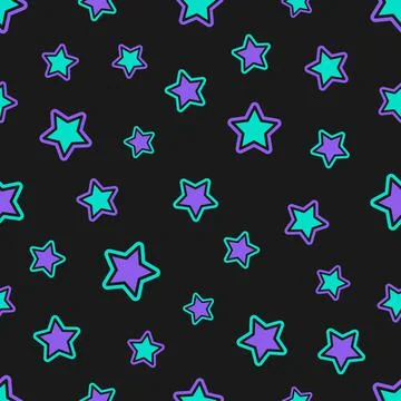 Seamless graphic pattern with simple geometric shape of the stars Stock Illustration