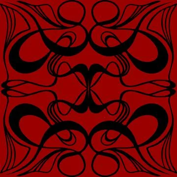 Seamless graphic pattern, tile with abstract geometric black ornament on dark Stock Illustration