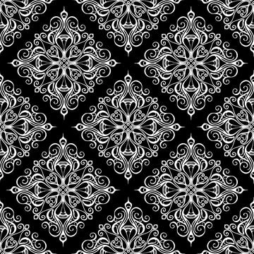 Seamless graphic pattern, tile with abstract geometric white ornament Stock Illustration