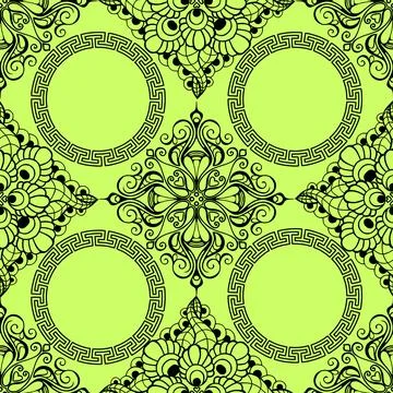 Seamless graphic pattern, tile with abstract geometric black ornament Stock Illustration