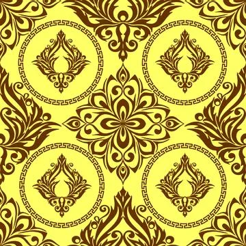 Seamless graphic pattern, tile with abstract geometric brown ornament Stock Illustration