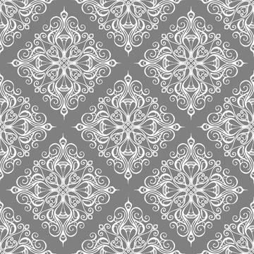 Seamless graphic pattern, tile with abstract geometric white ornament Stock Illustration