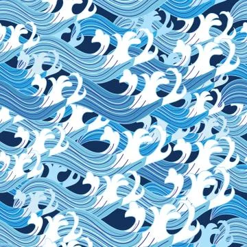 Seamless graphic pattern vector sea waves イラスト素材