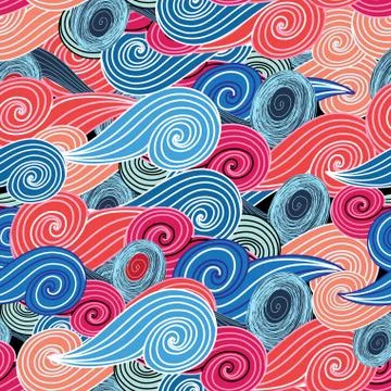 Seamless graphic pattern of waves イラスト素材