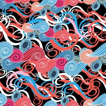 Seamless graphic pattern of waves イラスト素材