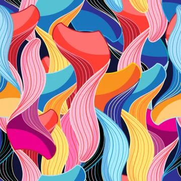 Seamless graphic pattern of waves Stock Illustration