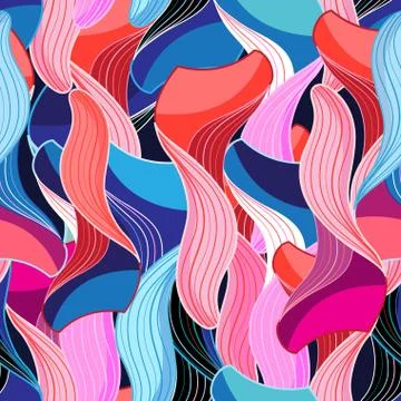 Seamless graphic pattern of waves イラスト素材