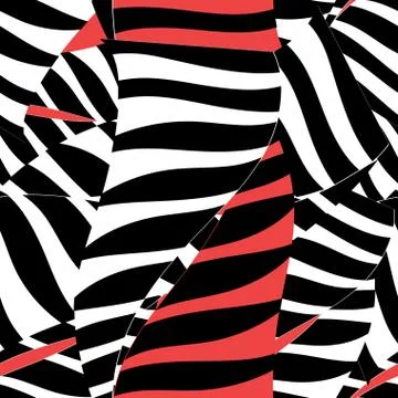 Seamless graphic striped pattern of black and white stripes abstract Stock Illustration