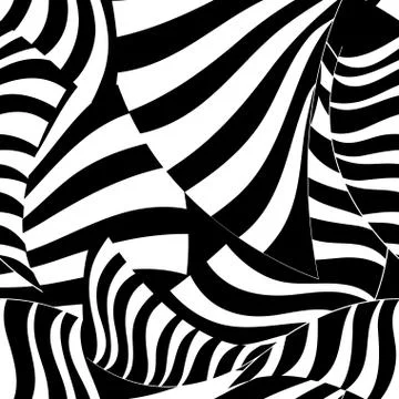 Seamless graphic striped pattern of black and white stripes abstract Stock Illustration