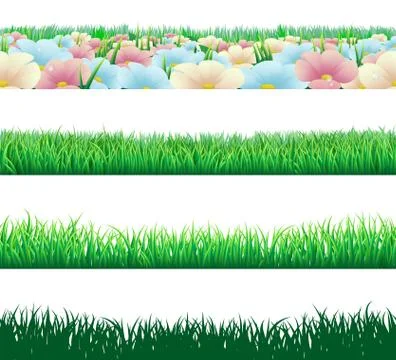 Seamless grass elements Stock Illustration