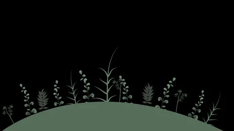 Seamless Grass on Hill Moving in the Wind Alpha Channel Loop Stock Footage 123135929