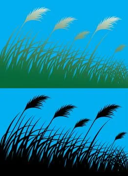 Seamless grass set vector art Stock Illustration