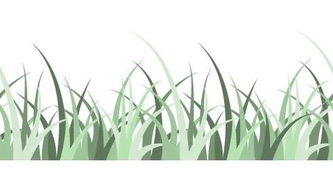 Seamless grass on white background Stock Illustration