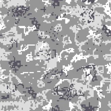 Seamless gray camouflage of pixel pattern Stock Illustration