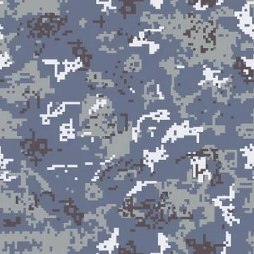 Seamless gray camouflage of pixel pattern Stock Illustration