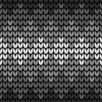 Seamless gray knitting pattern Stock Illustration