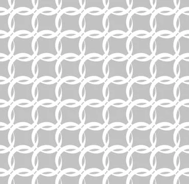 Seamless grayscale pattern with interlcoking circles, rings Stock Illustration