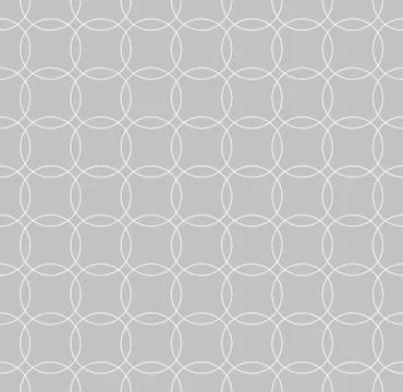 Seamless grayscale pattern with interlcoking circles, rings 스톡 일러스트