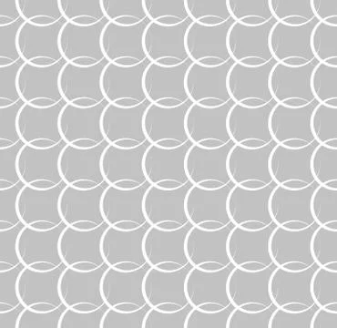 Seamless grayscale pattern with interlcoking circles, rings Illustrazione stock