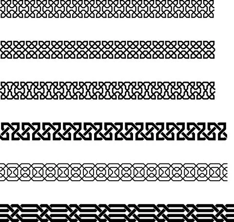 Seamless greco-roman border pattern on isolated white background. Stock Illustration