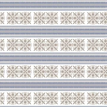 Seamless greek pattern. Vector golden blue seamless classic greek ornament. 库存插图