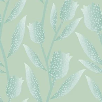Seamless green abstract flowers pattern background , greeting card or fabric Stock Illustration