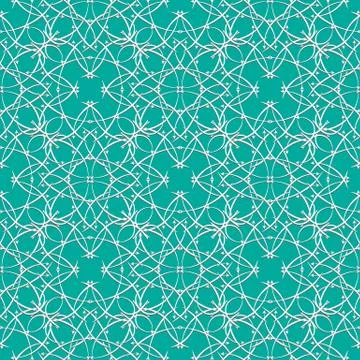 Seamless green abstract geometric eastern with arrow elements and arabesques Stock Illustration