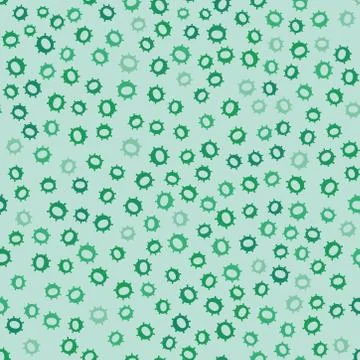 Seamless green abstract symbol vector pattern on green background. Stock Illustration