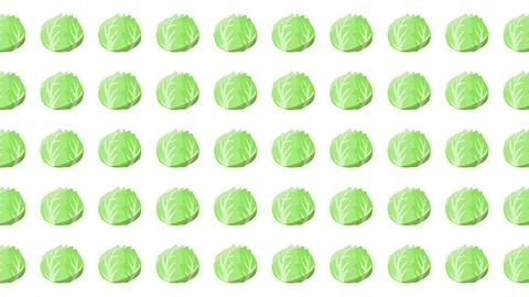 Seamless green cabbage vegetable pattern isolated on white background for f.. Stock-Illustration