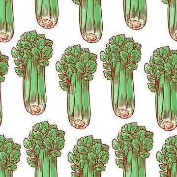 Seamless green celery Stock Illustration