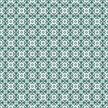 Seamless Green Cell pattern in Scandinavian, Nordic style. Ethnic, tribal Stock Illustration