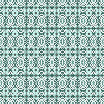 Seamless Green Cell pattern in Scandinavian, Nordic style. Ethnic, tribal Illustrazione stock