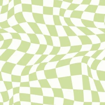 Seamless green checkerboard pattern. Repeating distorted checkered texture. 스톡 일러스트