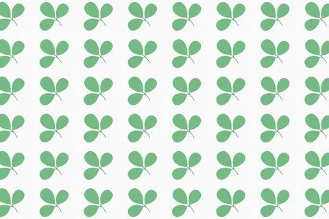 Seamless Green Clover Pattern on White Background for St Patricks Day Stock Illustration