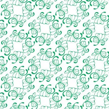Seamless green colored decorative pattern Stock Illustration