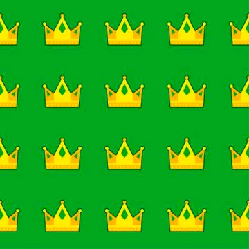 Seamless green crown pattern background Stock Illustration