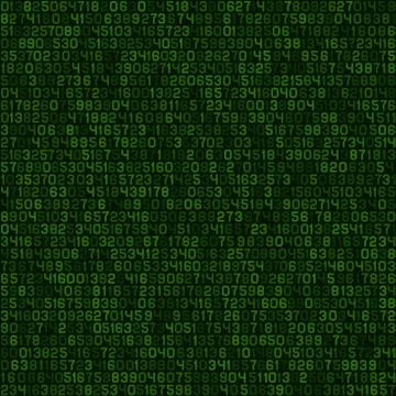 Seamless Green Decimal Computer Code Background Wallpaper. Vector Illustrazione stock