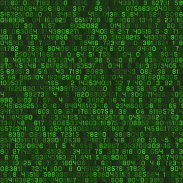 Seamless Green Decimal Computer Code Background Wallpaper. Vector Illustrazione stock