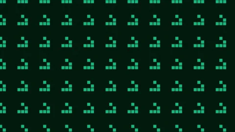Seamless Green Digital Pixel Grid Background for Abstract Technology Design Stock Footage 343631458